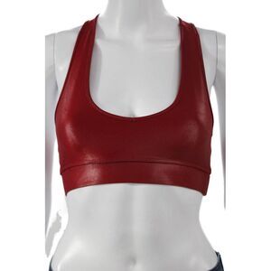 Carbon 38 Womens Cut Out Back Scoop Neck Sports Bra Red Size Extra Small
